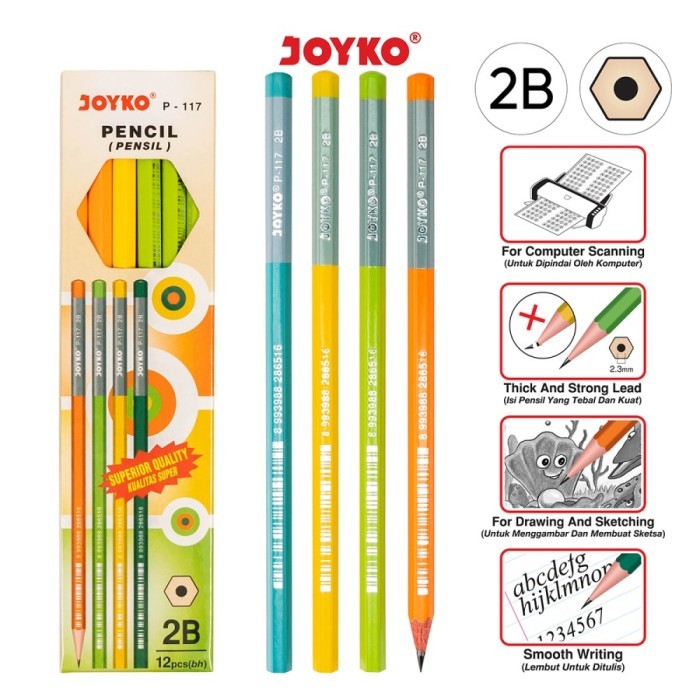 

Pencil Pensil Joyko P-117 2B 1 Box 12 Pcs