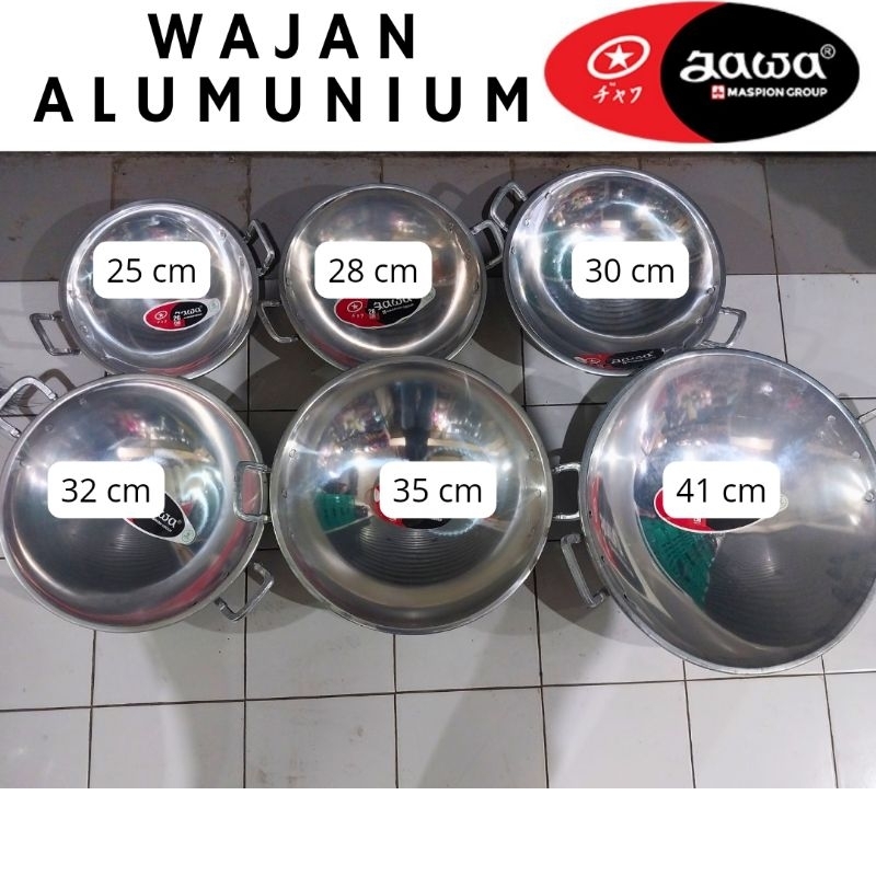 wajan penggorengan 26, 28, 30, 32, 35, 41 cm alumunium jawa anti lengket multifungsi wajan maspion