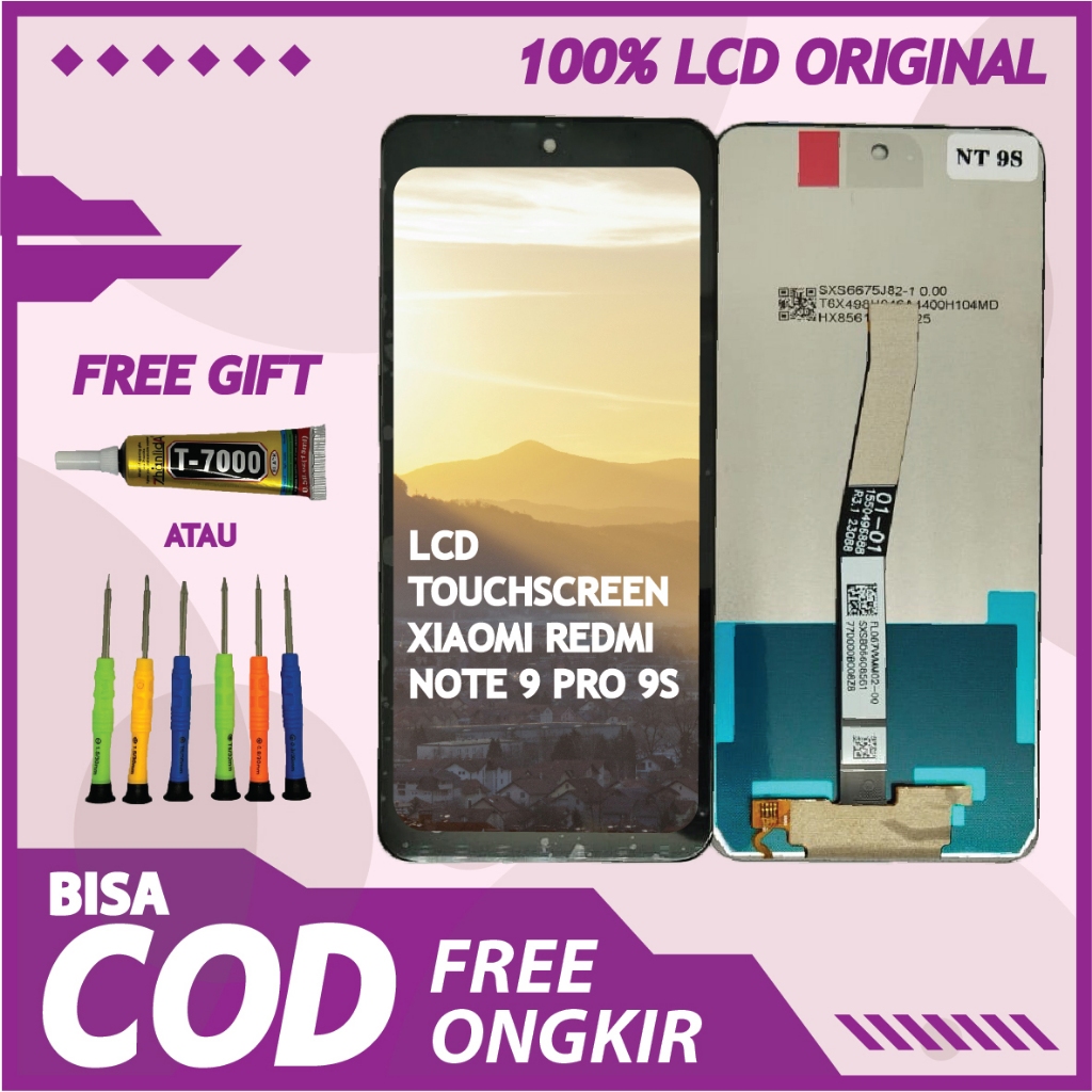 【ORIGINAL 100%】LCD TOUCHSCREEN XIAOMI REDMI NOTE 9 PRO/ 9S  FULLSET TOUCHSCREEN / ORIGINAL100%
