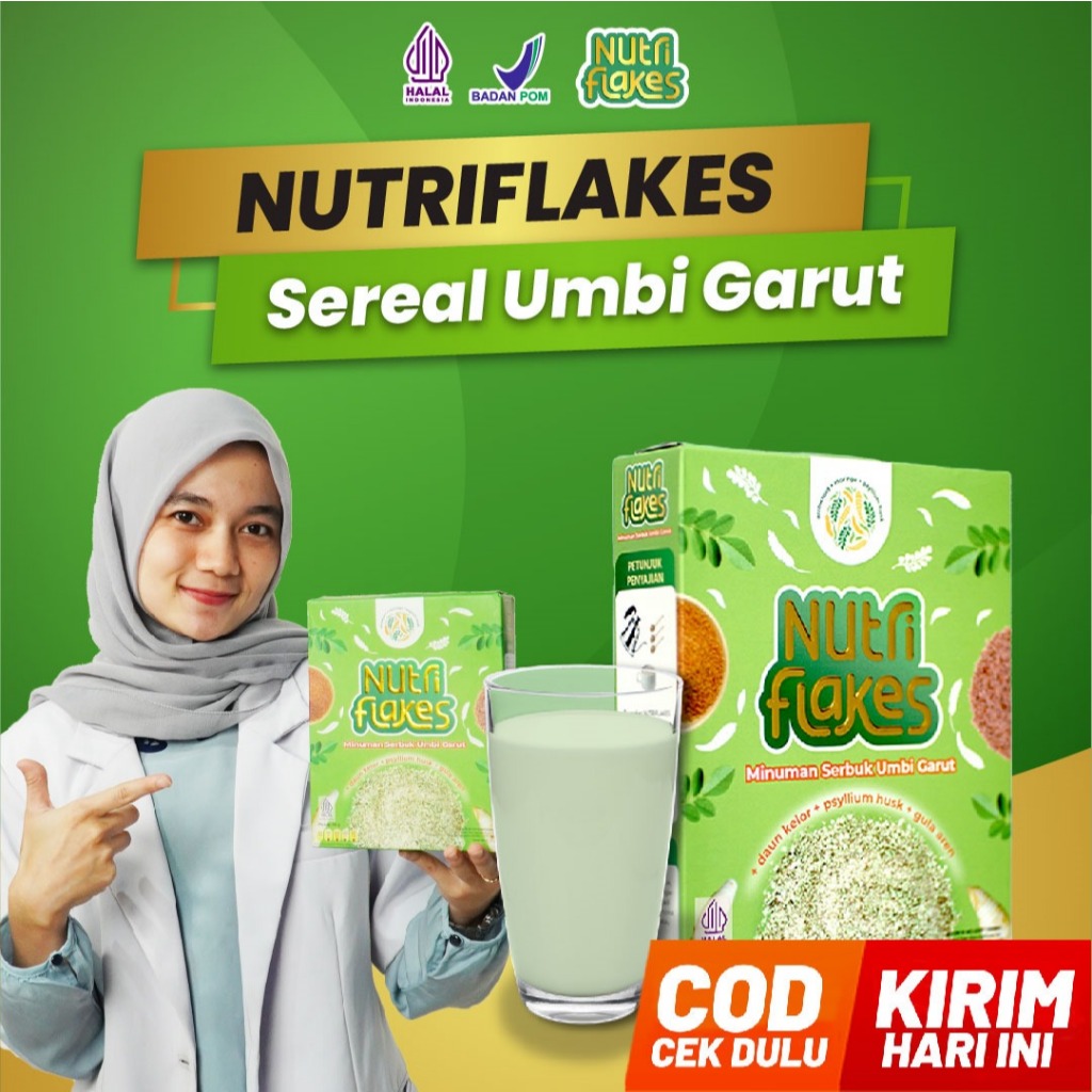 

NUTRIFLAKES ORIGINAL | Sereal Umbi Garut Jaga Lambung Tetap Sehat Serta Baik Untuk Diet Sehat NUTRI FLAKES