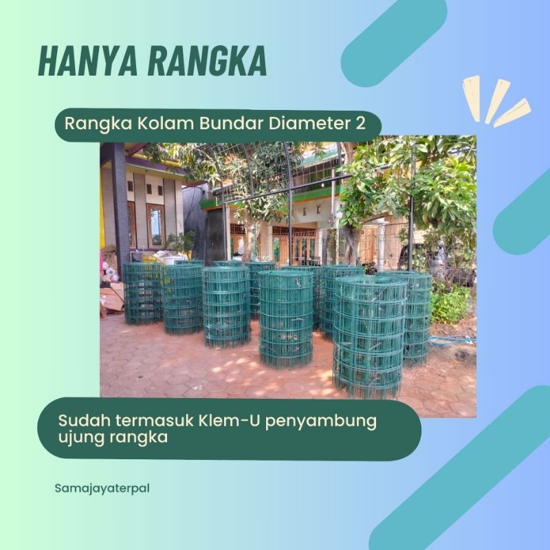 Rangka Kolam Terpal Bundar Diameter 2 - Rangka Besi Kolam + Klem-U