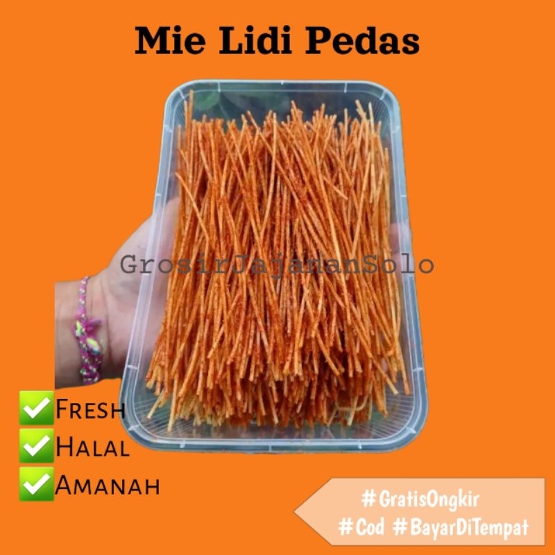 

Mie Lidi Pedas Jajanan Jadul / Mie Biting Kemasan Box ± 200gr / Mie Lidi Pedas Termurah