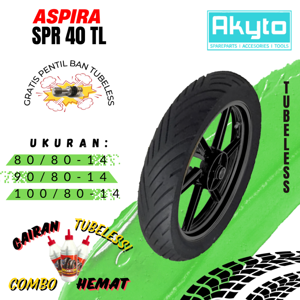 BAN ASPIRA SPR40TL / BAN TUBELESS / BAN MOTOR RING 14 / BAN R14 /BAN DAILY / BAN LUAR / BAN TUBELESS