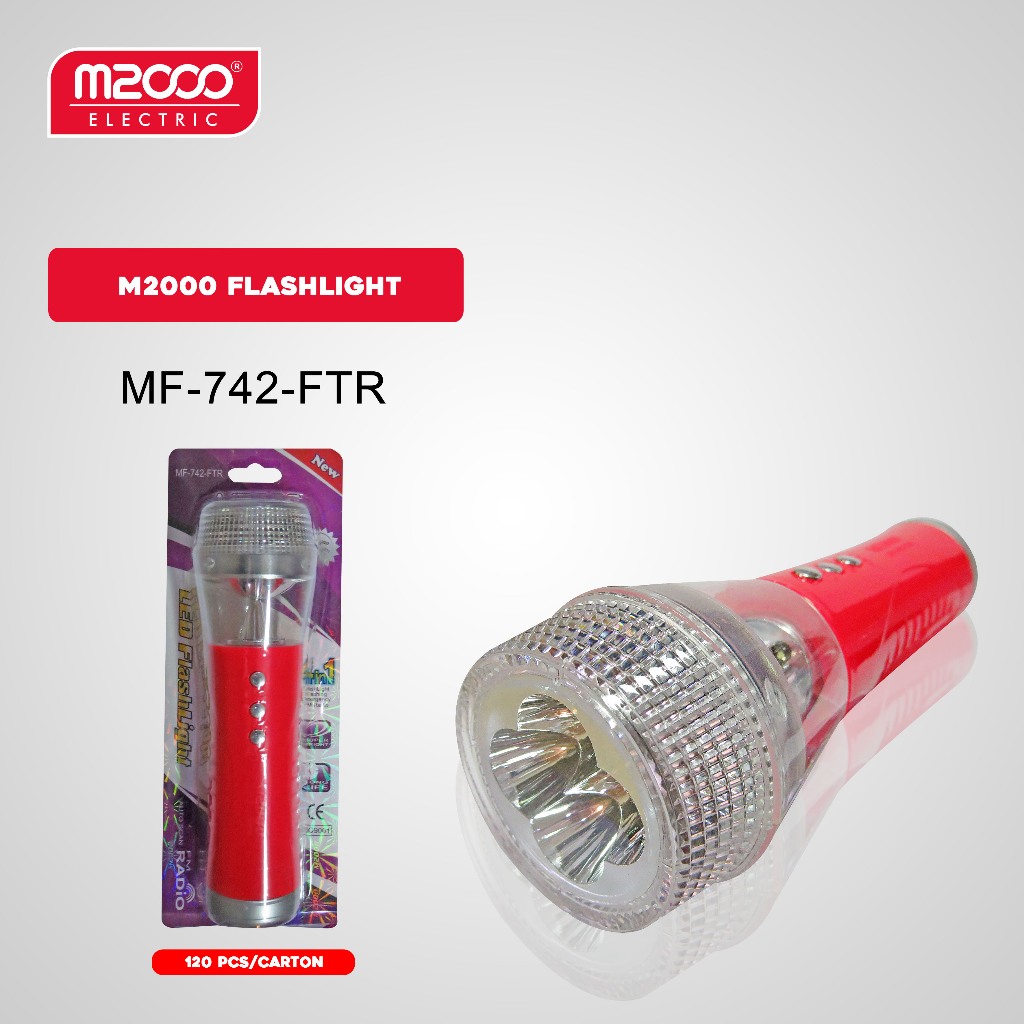 M2000 Senter Tangan Baterai / Senter Tangan Led Super Terang (RIJECT RADIO TIDAK NYALA. SENTER NYALA