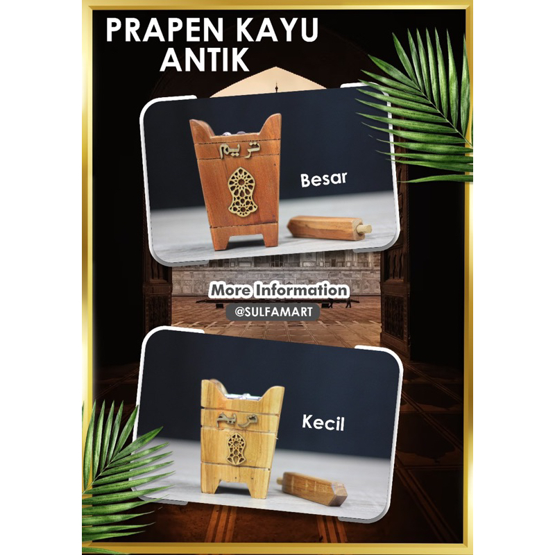 Mabkhara Kayu Tempat Dupa Kayu / Paket Bukhur Kayu MABKHARA KAYU 13Inch & 10Inch