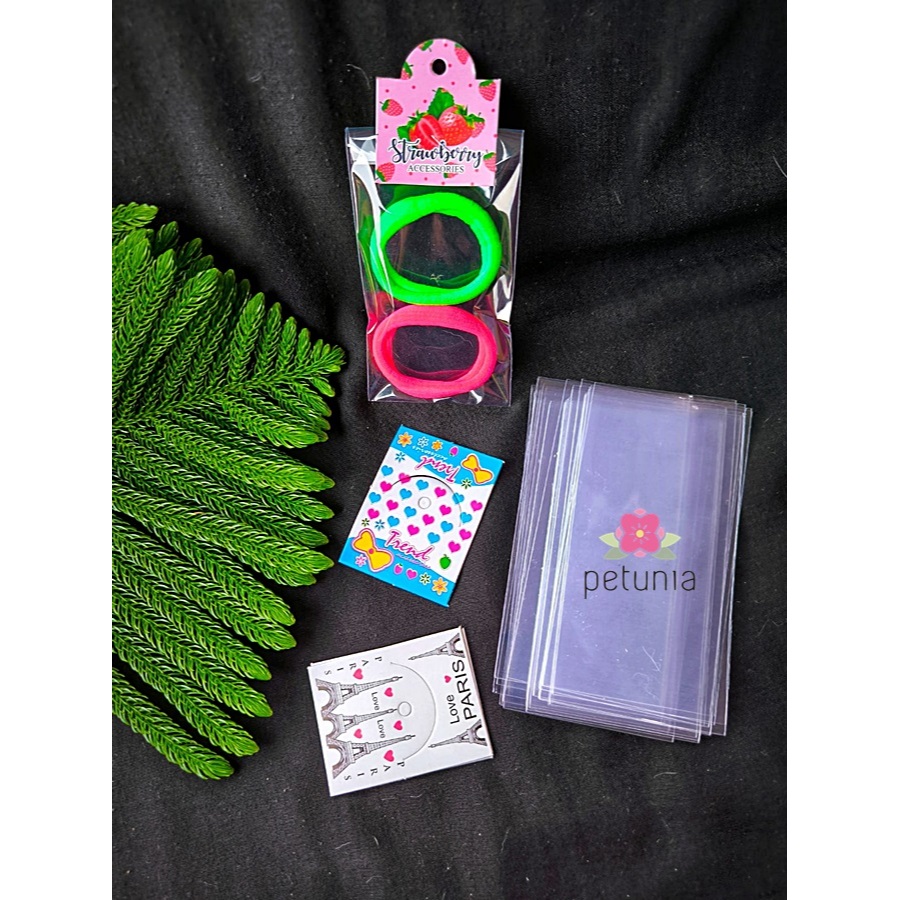 Packaging Plastik Kemas Ikat Rambut + Gantungan Label Aksesoris