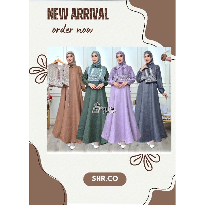 Gamis Rompi Ceruty Wanita Simple Elegant SHR.CO