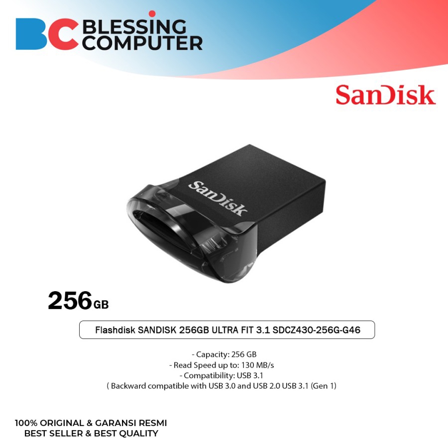 Flashdisk SANDISK 256GB ULTRA FIT 3.1 SDCZ430-256G-G46