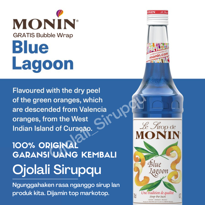 

MONIN Blue Curacao Blue Lagoon Syrup 70 CL 700 mL