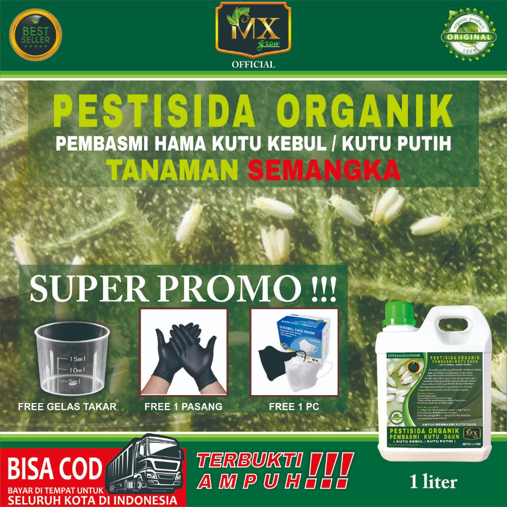 Pestisida Organik Pembasmi KUTU DAUN ( Kutu Kebul / Kutu Putih ) Untuk Tanaman SEMANGKA 1 Liter