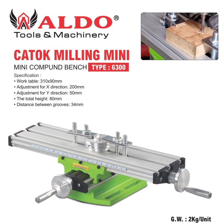 CATOK MILLING MINI 6300 / MINI COMPUND BENCH / RAGUM GESER CATOK MEJA MINI MERK ALDO