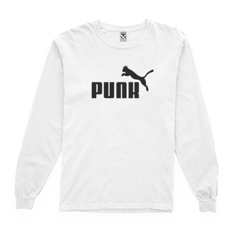 Zerotwentytwo Longsleeve Punk White | Kaos Lengan Panjang Punk Putih Pria Parodi Plesetan Lucu