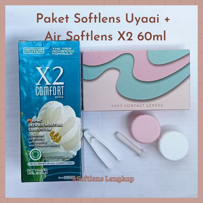 UYAAI SOFTLENS / Paket Softlens Uyaai Lollipop + Air Softlens X2 60ml + Pinset + Lenscase