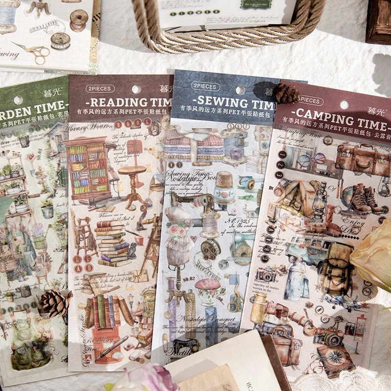 

(8BB) sticker transparan deco dekor sewing kit alat menjahit buku book journaling