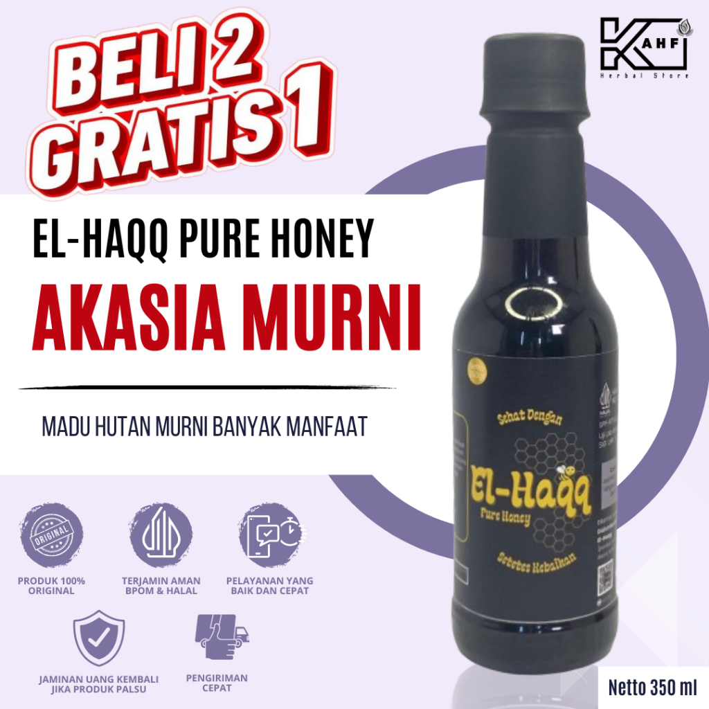 

Madu Akasia Murni El Haqq Pure Honey - isi 350gr 100% Original
