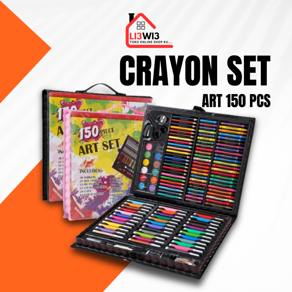 

PENSIL WARNA 150PCS - ALAT TULIS SET CRAYON COLOURING SET 150PCS ART