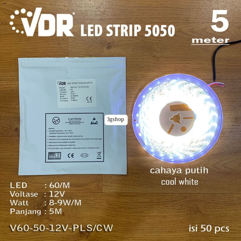 STRIP LED 5050 DC 5M V60 VDR PUTIH