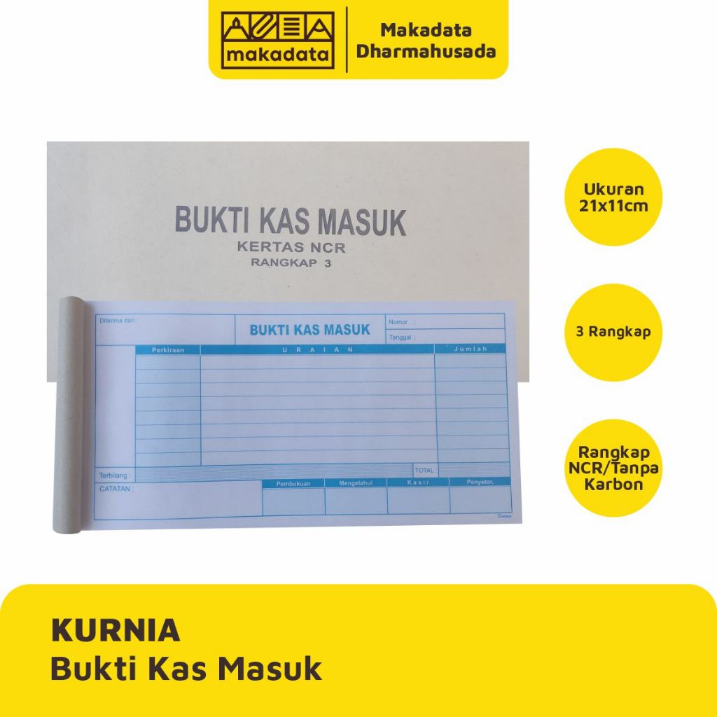 

BUKTI KAS MASUK 1/3 FOLIO RANGKAP 3 KURNIA (1 PCS)