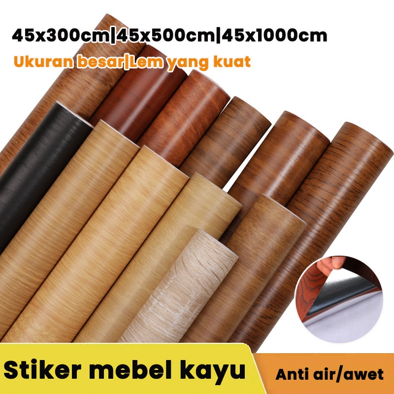 【profesional】stiker pvc motif kayu stiker dinding kayu wallpaper wallpaper lemari kayu wallpaper din