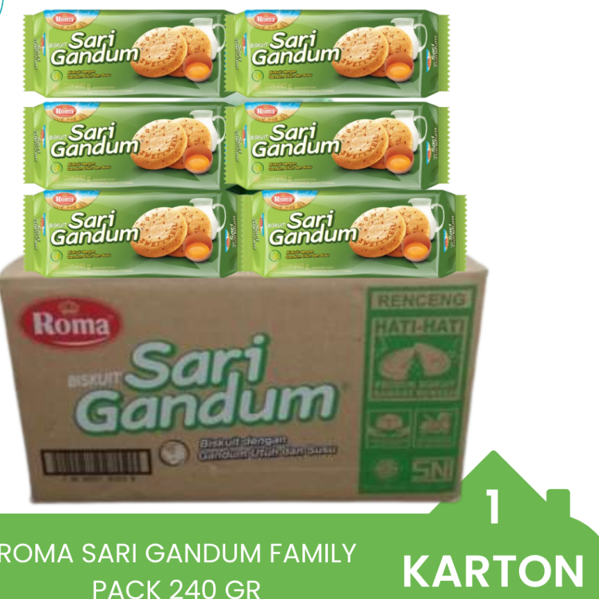 

1 Dus Roma Sari Gandum Family Pack Bag 240gr Isi 20pcs / 1 Karton