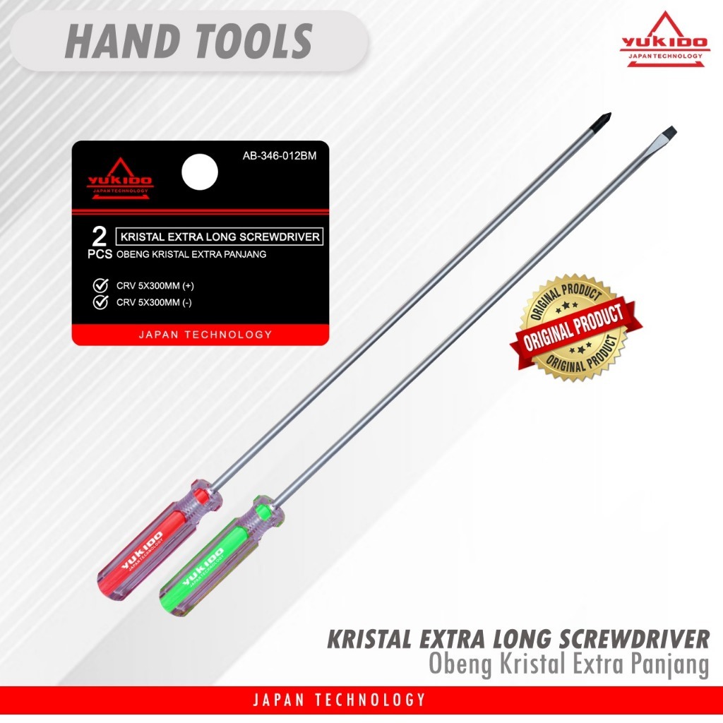 2 pcs Obeng Panjang 12 inch 30 cm MAGNET / Screwdriver / obeng stel karbu / obeng set 30 cm-obeng mi