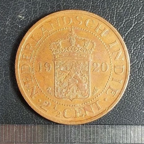 #17-BB. UANG KOIN KUNO BENGGOL 2.5 CENT TAHUN 1920. ( MULUS )