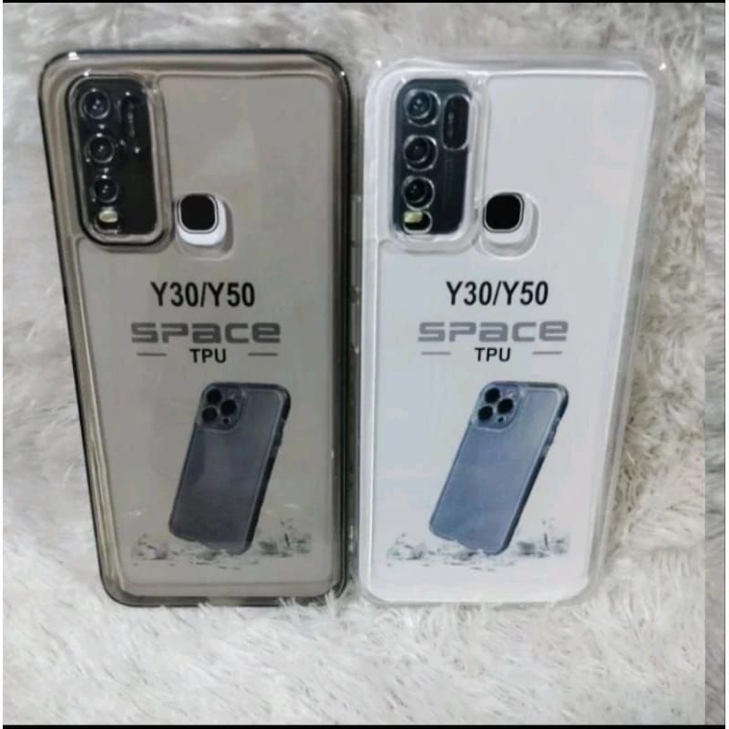 SPACE CLEAR BLACK VIVO Y30/Y50 CASE PELINDUNG KAMERA