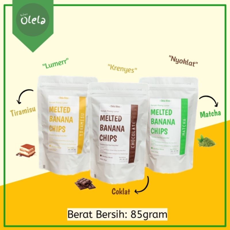 

Olela Bites - Keripik Pisang Coklat Lumer Kemasan Pouch 85gr