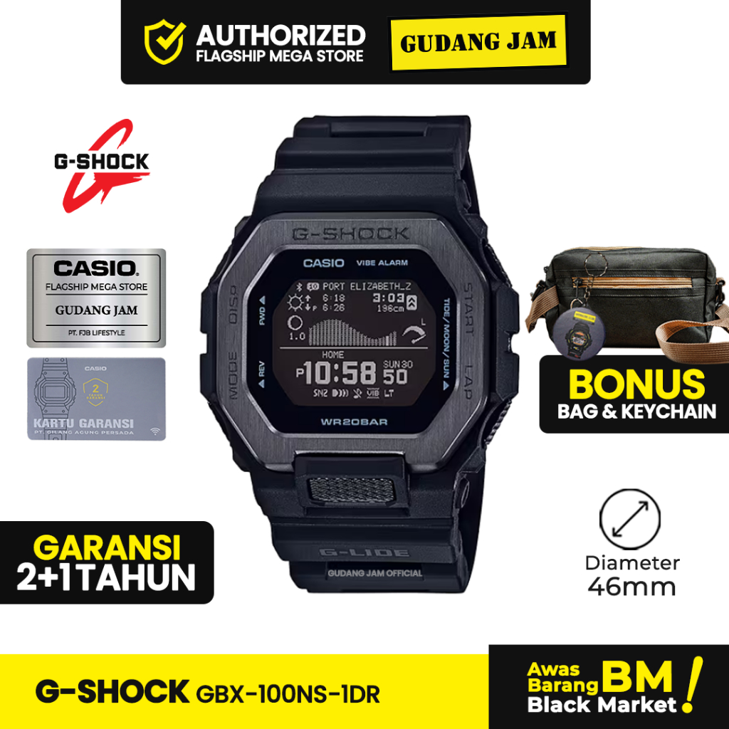 GShock GBX-100NS-1DR GBX-100 GBX100NS GBX100 Garansi Resmi 2 Tahun