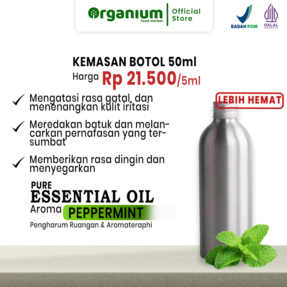 Organium Pure Essential Oil Minyak Esensial Diffuser Peppermint 50ml