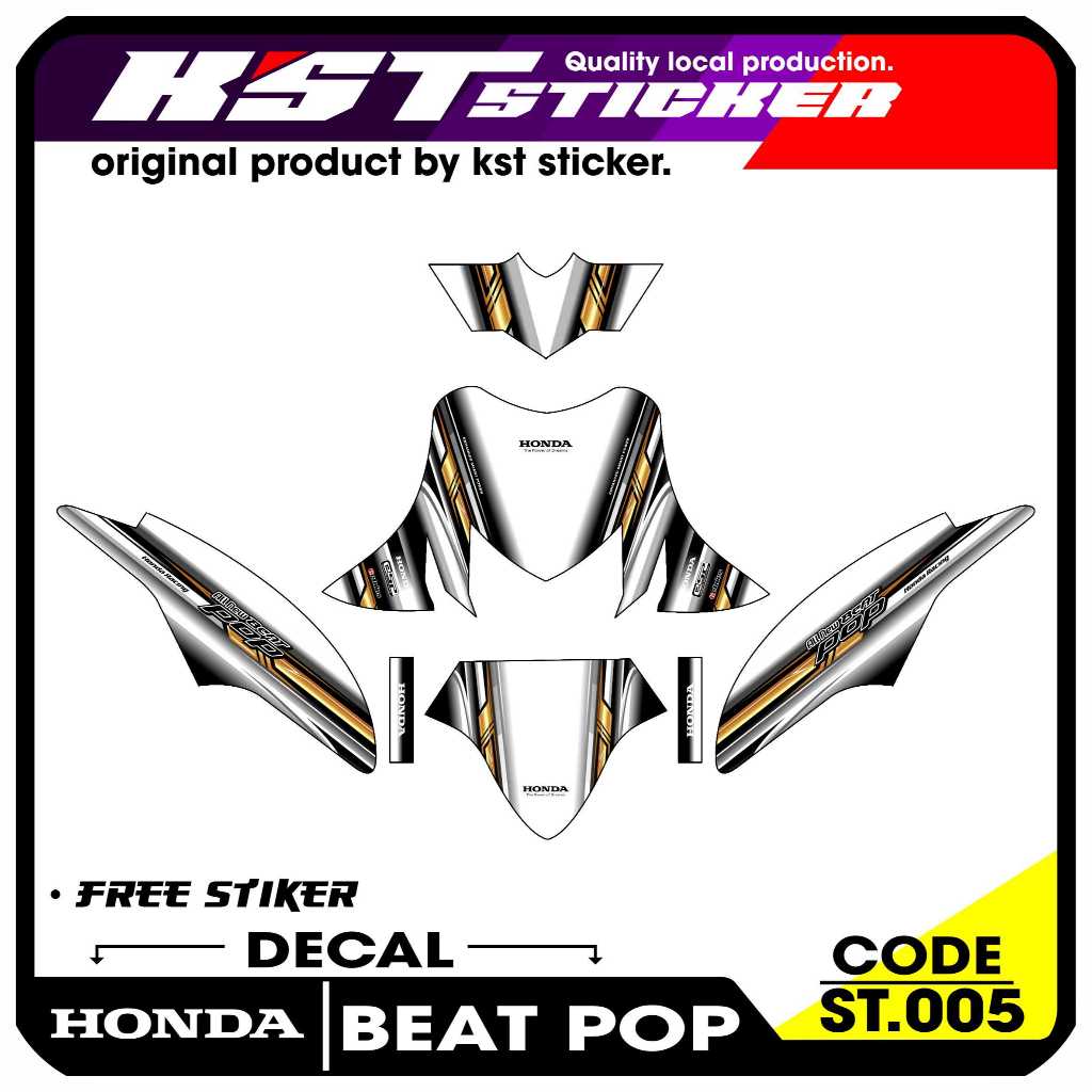 Decal Beat Pop Full Body - Sticker Decal Honda Beat Pop Motif Racing. KST.005