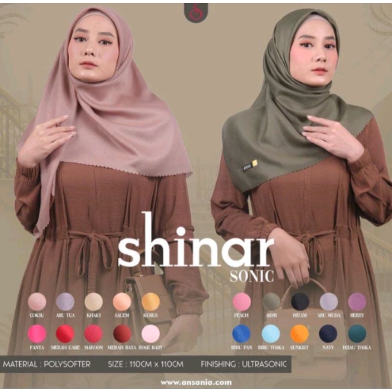 Kerudung Shinar Glamour Ansania - Jilbab Shinar Glamour - Shinar Glamour Hijab Segi Empat - Shinar G