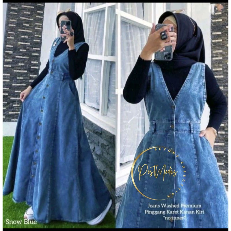 LYODRA OVERALL WANITA KOREAN JEANS VILLO JAMSUIT ROK DRESS STANDAR JUMBO KEKINIAN TERBARU DM