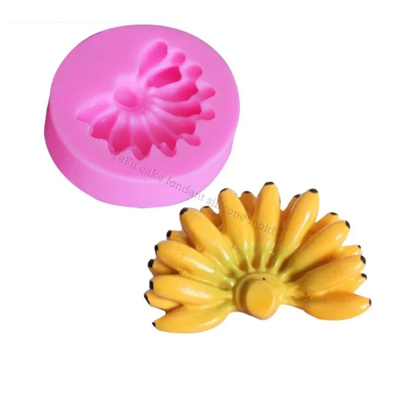 cetakan silikon pondant pisang, jelly coklat fondant lilin