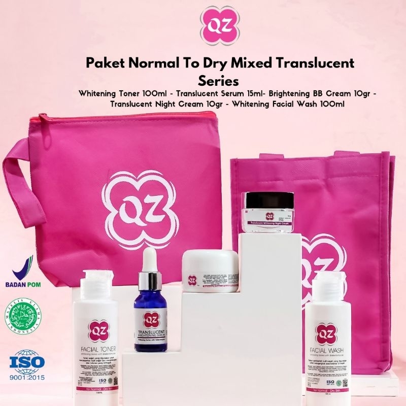 QZ NORMAL TO DRY SKIN SERIES MIX TRANSLUCENT |Paket Skincare Flek Melasma Kusam dengan Tranexamic Ac