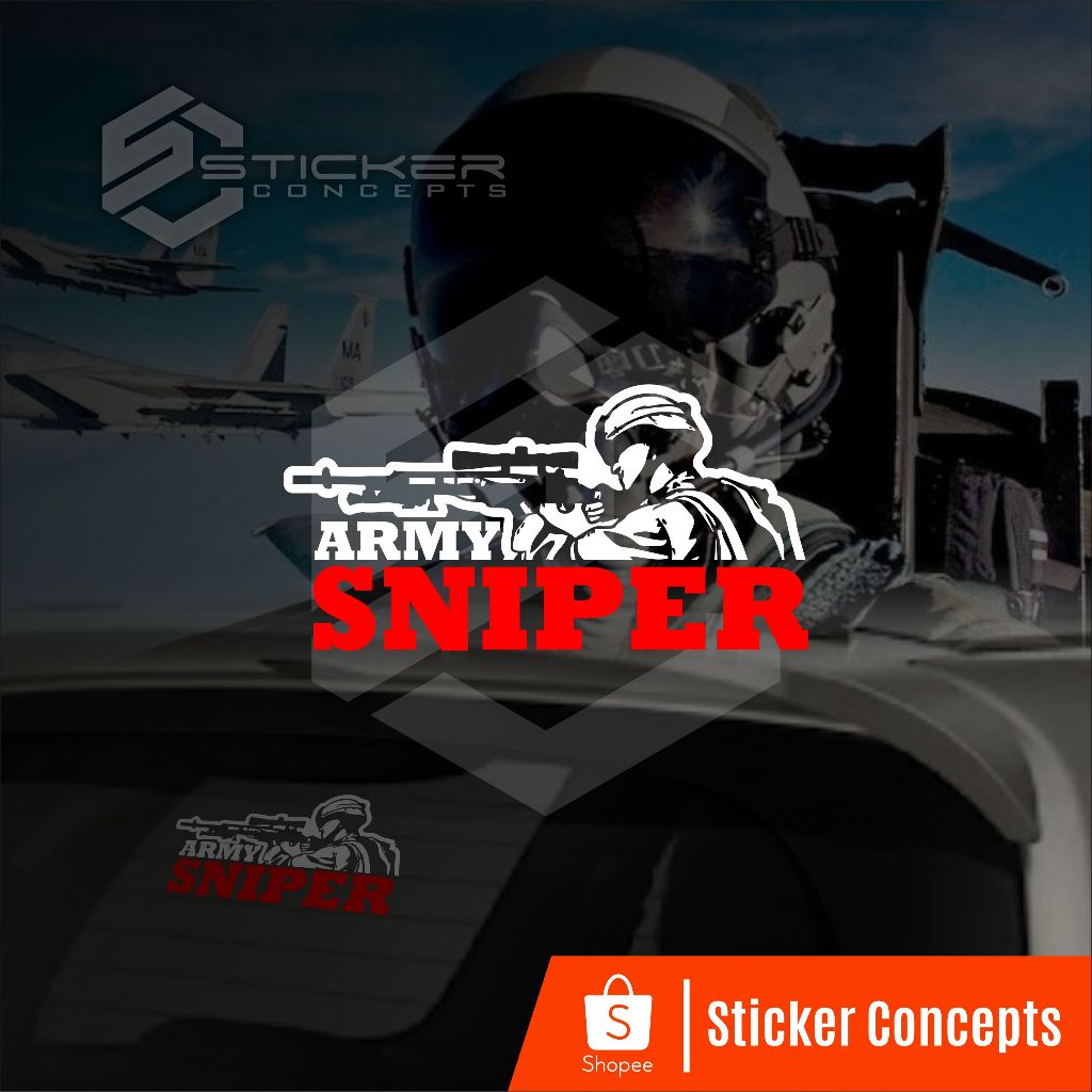 Sticker Army Sniper Untuk Mobil Kaca Belakang | Cutting Sticker