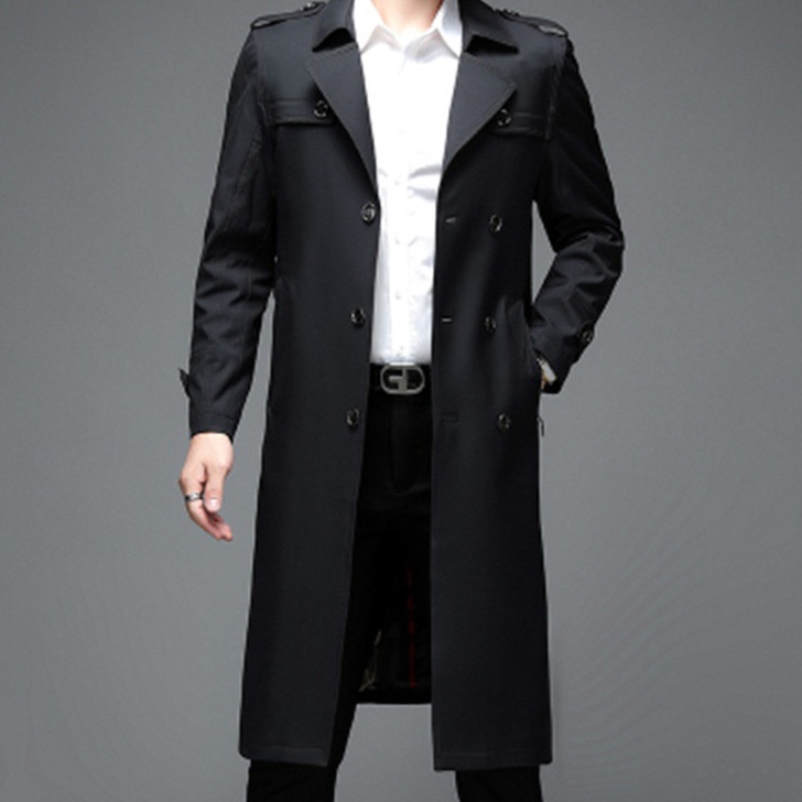Hemat PREMIUM Jas blazer jubah panjang prialong coat priabahan katun jaket jubah pria keren