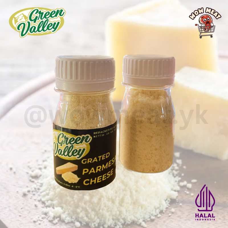 

Parmesan Cheese Green Valley 20 Gr | Keju Parmesan Bubuk