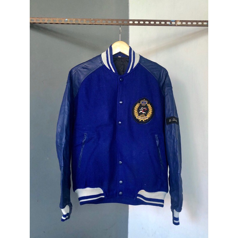 Sagawa Express Vintage Bomber Boxy Suede Leather Jacket