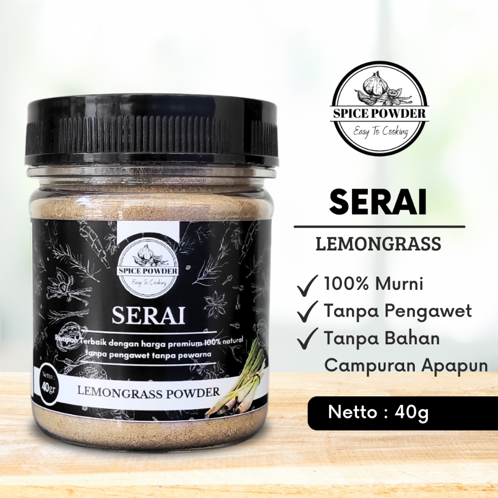 

Spice Powder - Serai Bubuk Bumbu Dapur Daun Sereh Murni Organik Lemongrass Powder Mpasi
