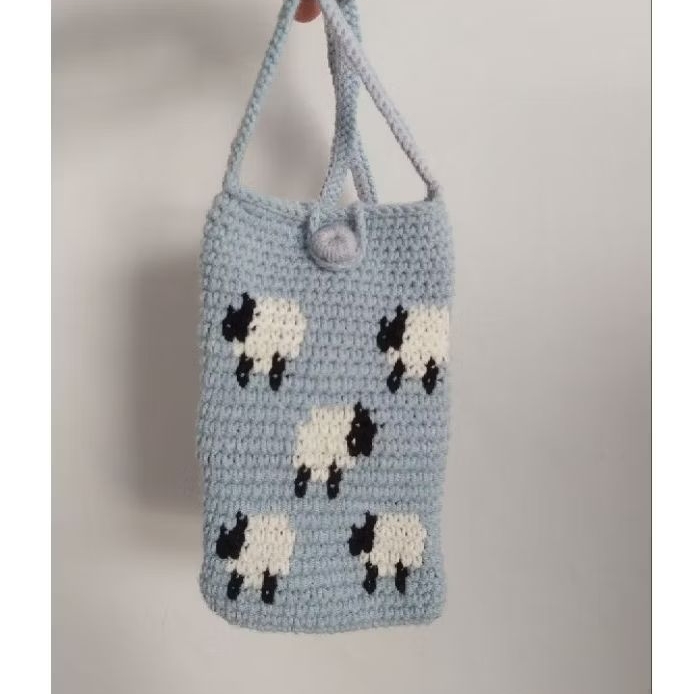 phone bag (crochet)|sling bag (crochet)|pixel art