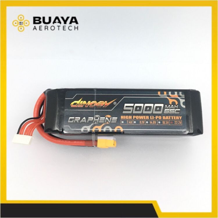 Dinogy Baterai Lipo 6S Graphene 5000mAh 65C XT60 Battery Drone Batre