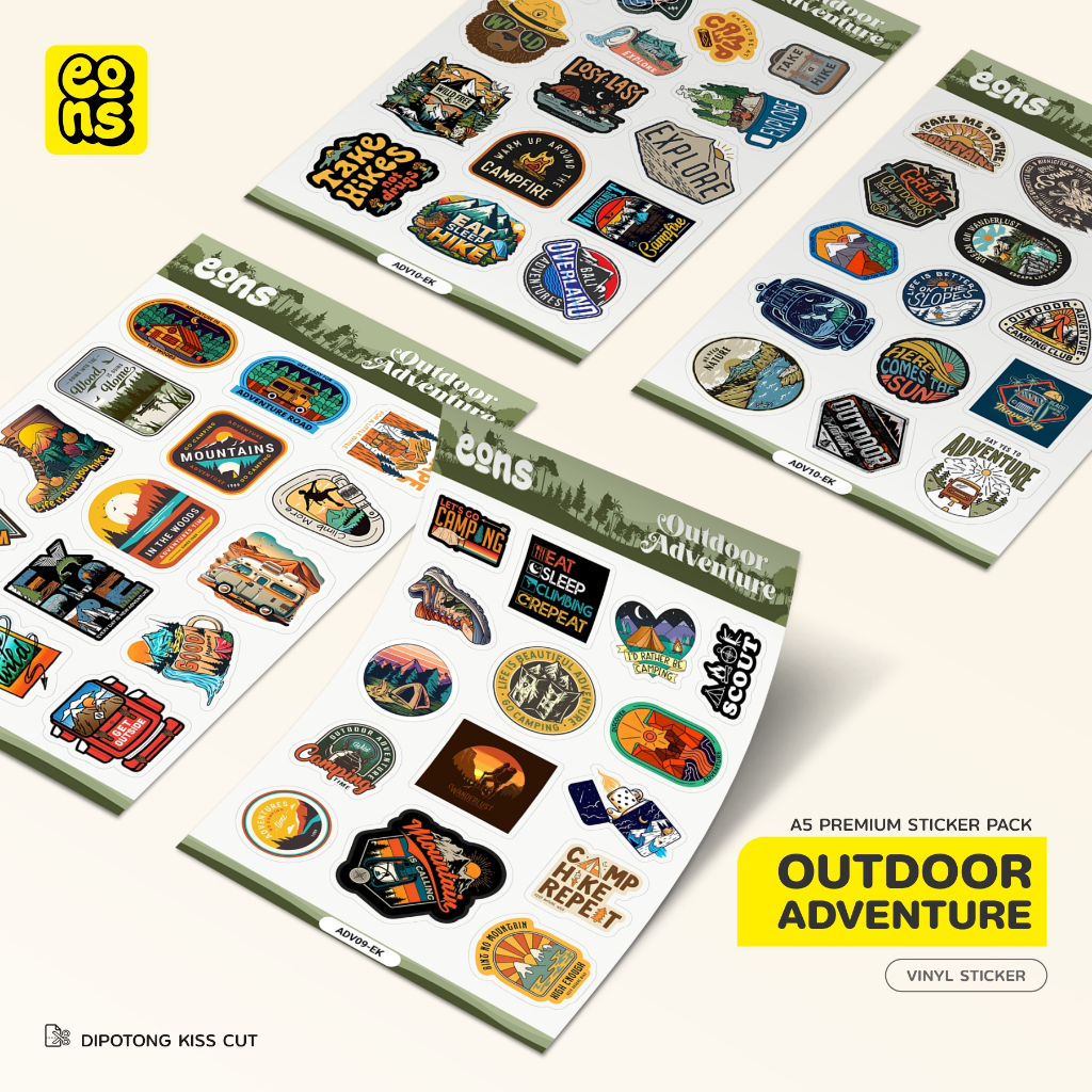 

Stiker Pack ADVENTURE OUTDOOR Waterproof Aesthetic- untuk Laptop - Koper - Motor dan Helm