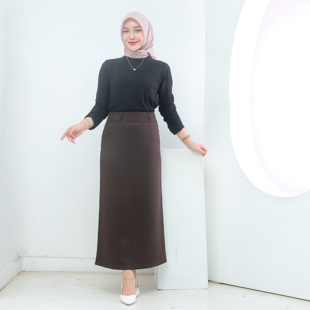 hemat rok model a/rok line a/rok panjang polos/rok kerja panjang