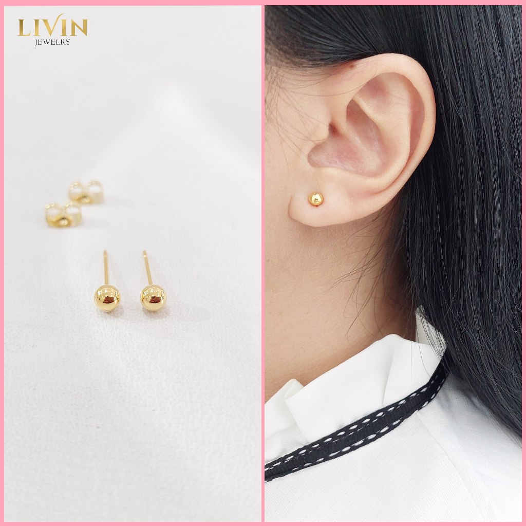 Anting Tusuk Titanium Fashion Boba Anti Karat - ATT 33 Giwang Subang Pentol Titanium Anting Simple