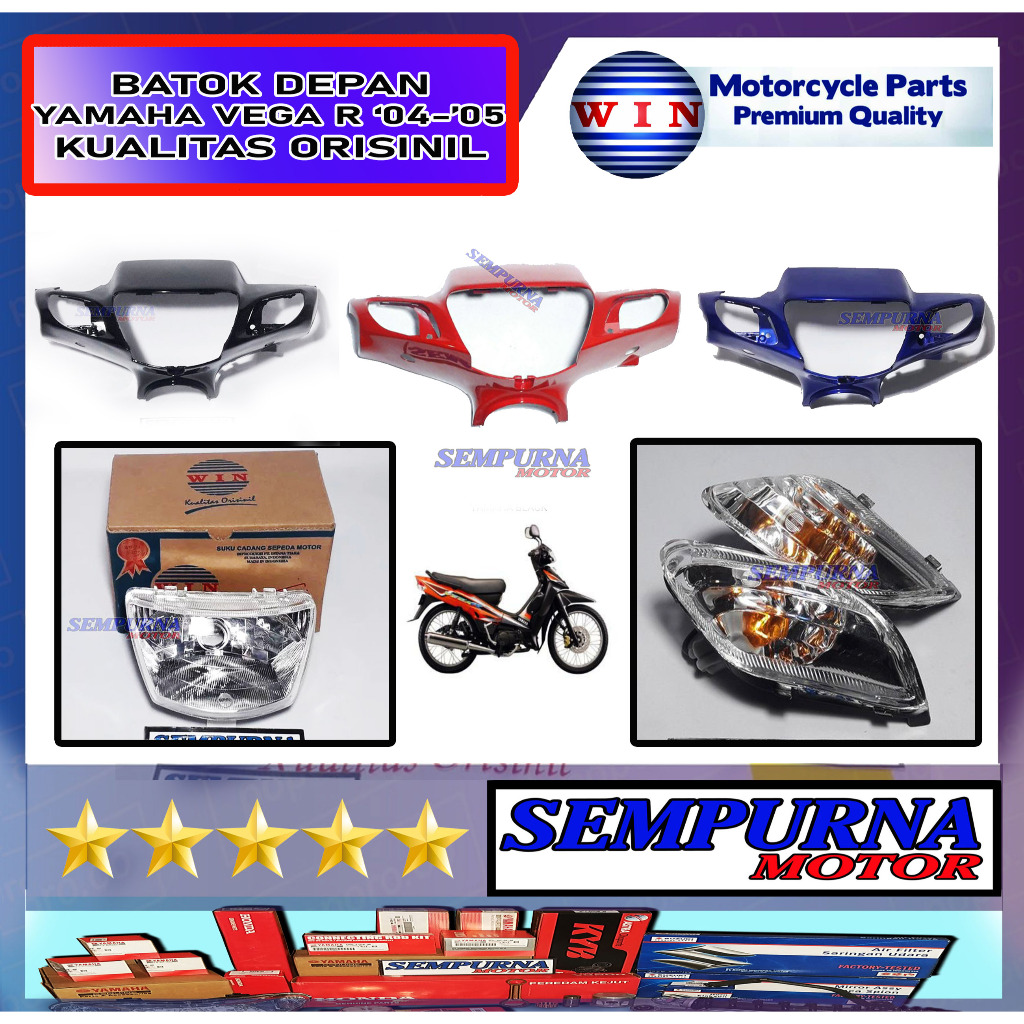 Merek Win Kualitas Original Batok Lampu Depan Lampu Sen Vega R Lama 2004 2005 Warna Hitam Merah Biru