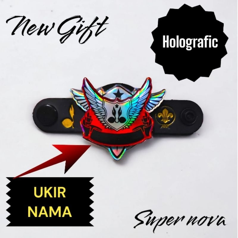 ring kacu pramuka custom nama hologram terbaru