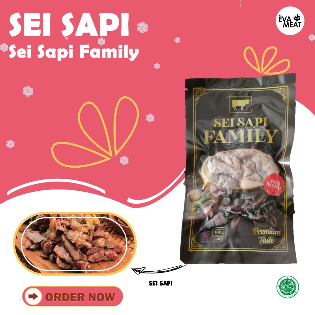 

Sei Sapi / Sei Sapi FROZEN / Daging Asap Sapi DIASAPIN 100gr /