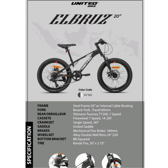 PROMO Sepeda MTB UNITED ELBRUZ  20 24 26 Sepeda gunung pria wanita sepeda mtb