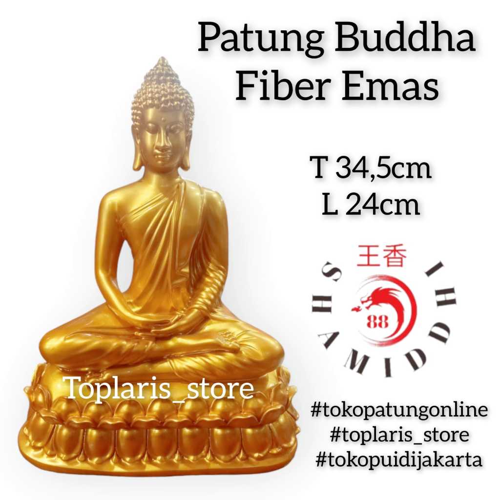 Patung Buddha Thailand Fiber Emas TPO